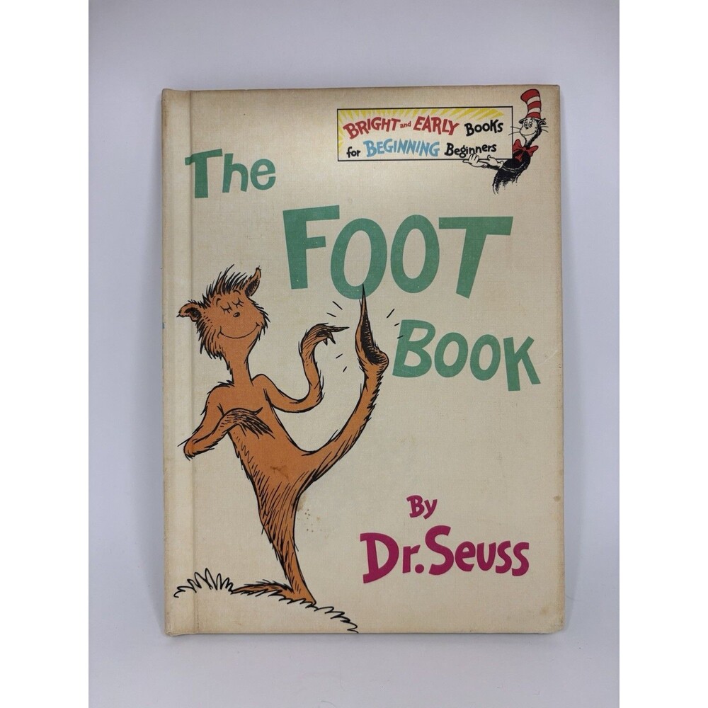 Vintage The Foot Book Dr Seuss 1968 Hardcover Bright Early Beginning Beginners